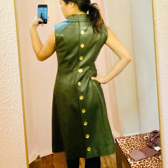 Genuine Designer 100% leather button down dress - Picture 2 of 3